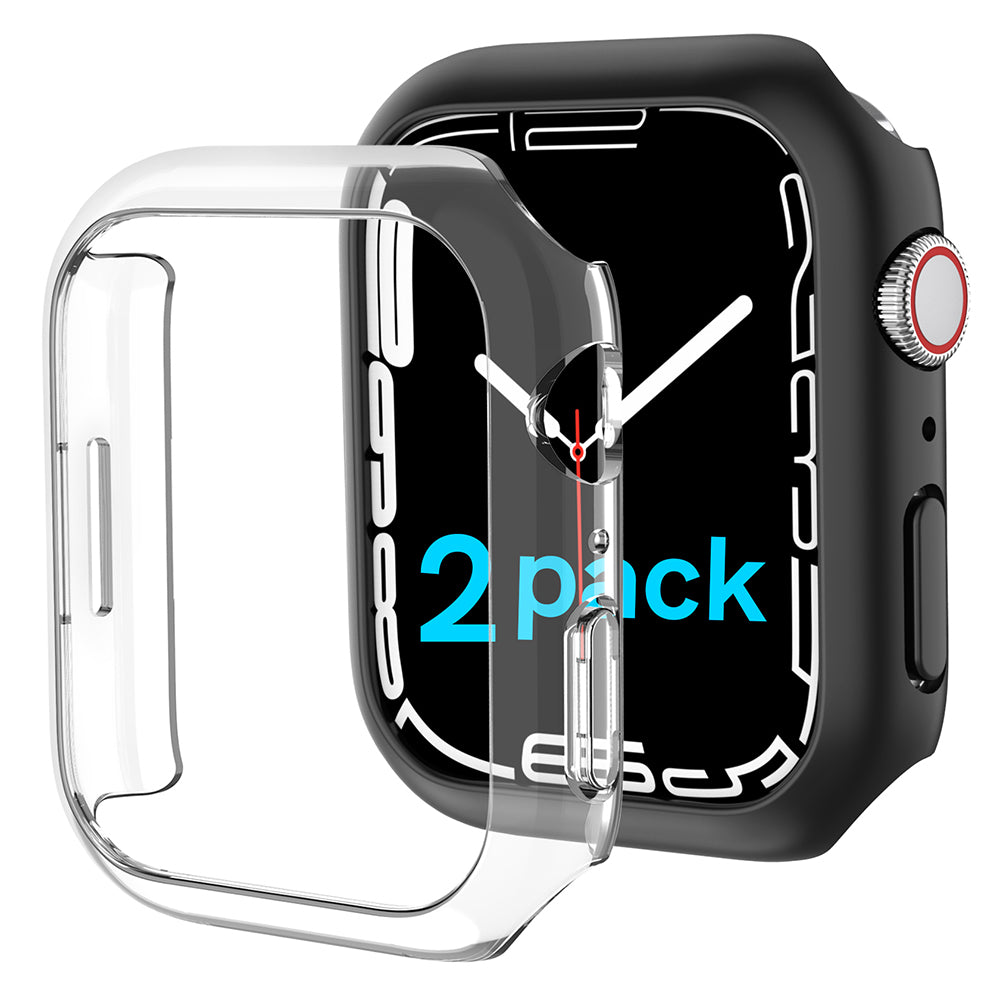 AHASTYLE WG59 2Pcs Hard PC Case for Apple Watch Series 8 7 Half Cover Rubberized Matte Cover Frame AHASTYLE WG59 2Pcs Hard PC Case for Apple Watch Series 8 7 Half Cover Rubberized Matte Cover Frame